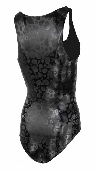 Preview: Damen Latex Body Muster Leopard Laser Edition gold metallic